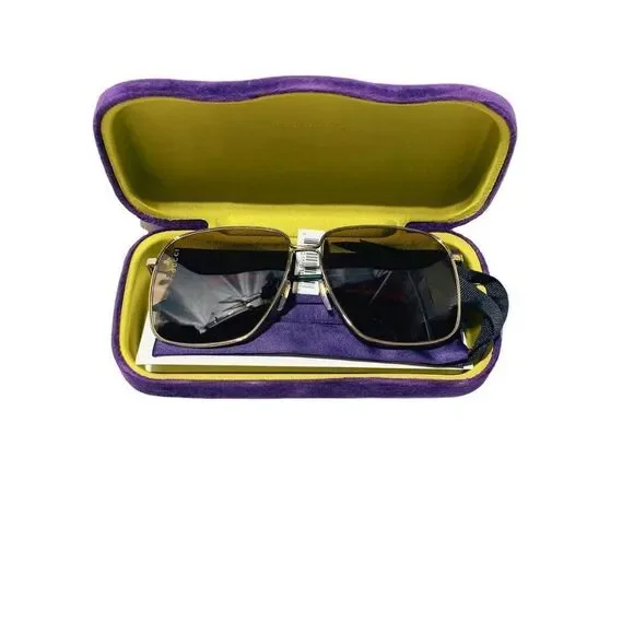 GUCCI GG0394S AVIATOR SUNGLASSES Gold/Brown - Picture 9 of 11